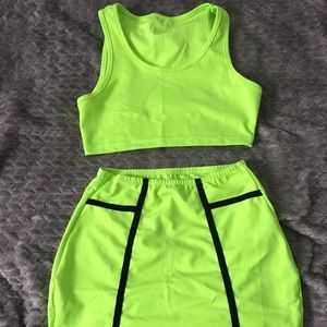 AMI CLUBWEAR Neon GREEN Two Piece Set!🐍